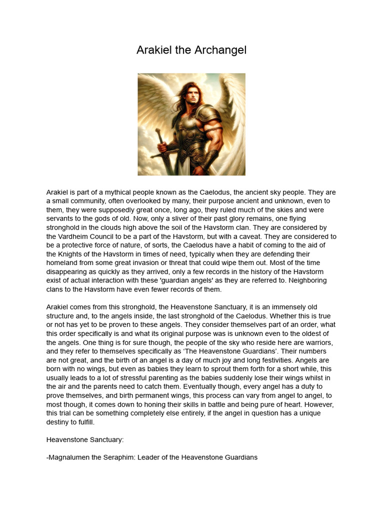 Arakiel: Guardian of the Caelodus | PDF | Angel