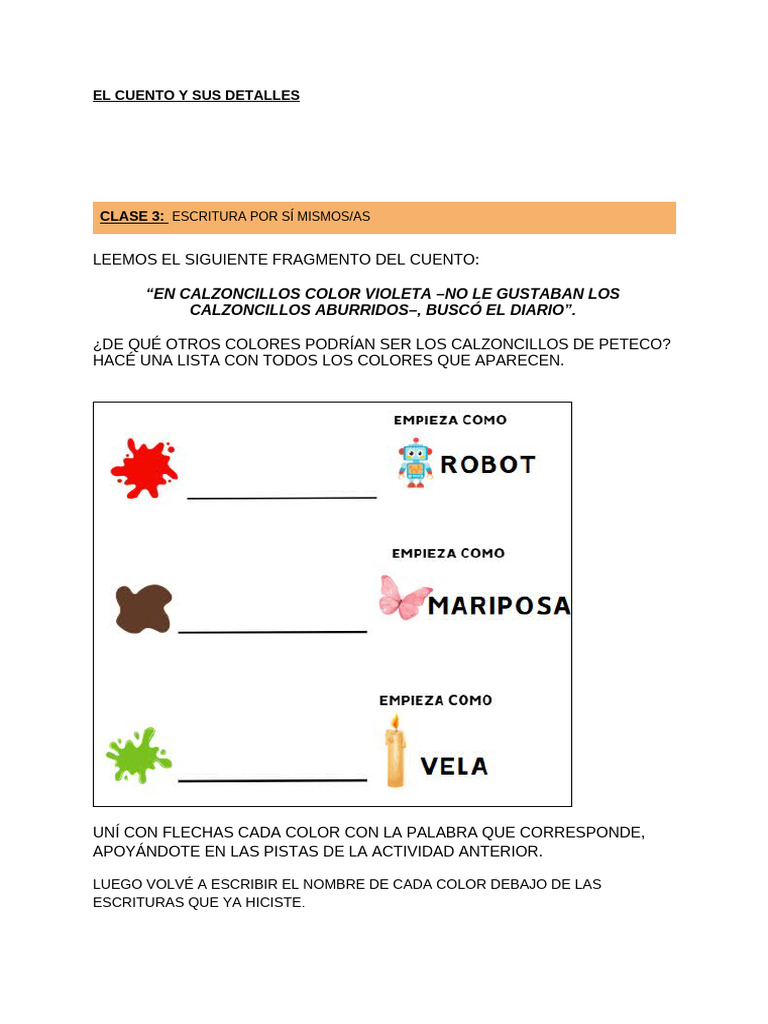 Actividades de Lectura y Escritura Infantil | PDF