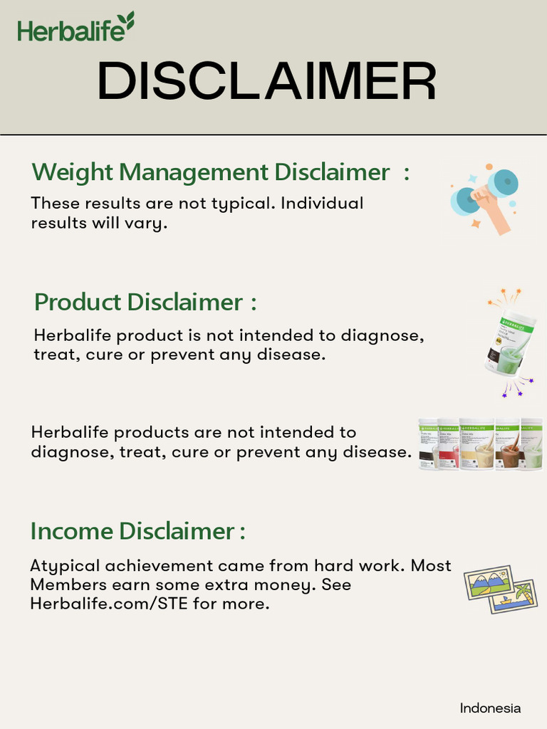 Herbalife Disclaimers Overview | PDF