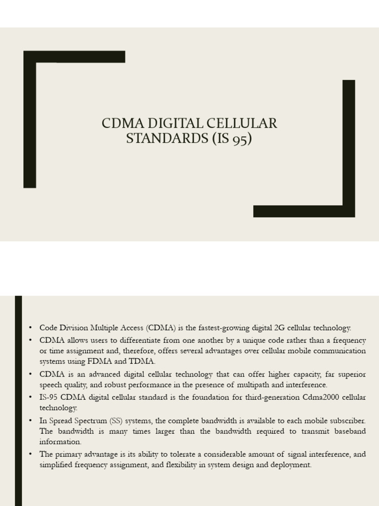 Wireless Comm Presentation CDMA | PDF | Cellular Network | Channel ...