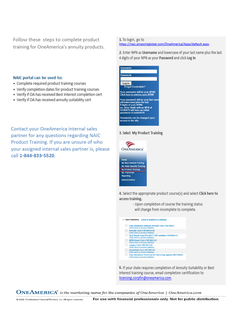 Complete OneAmerica Annuity Training | PDF