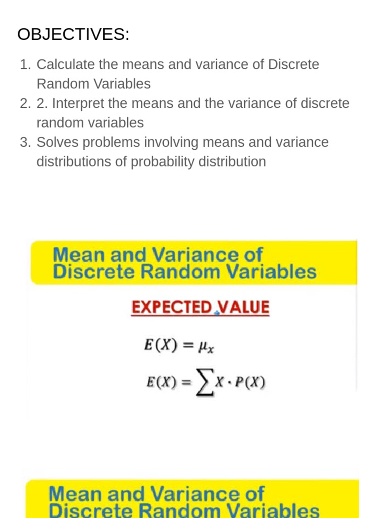 Week 3 Mean and Variance Edited | PDF