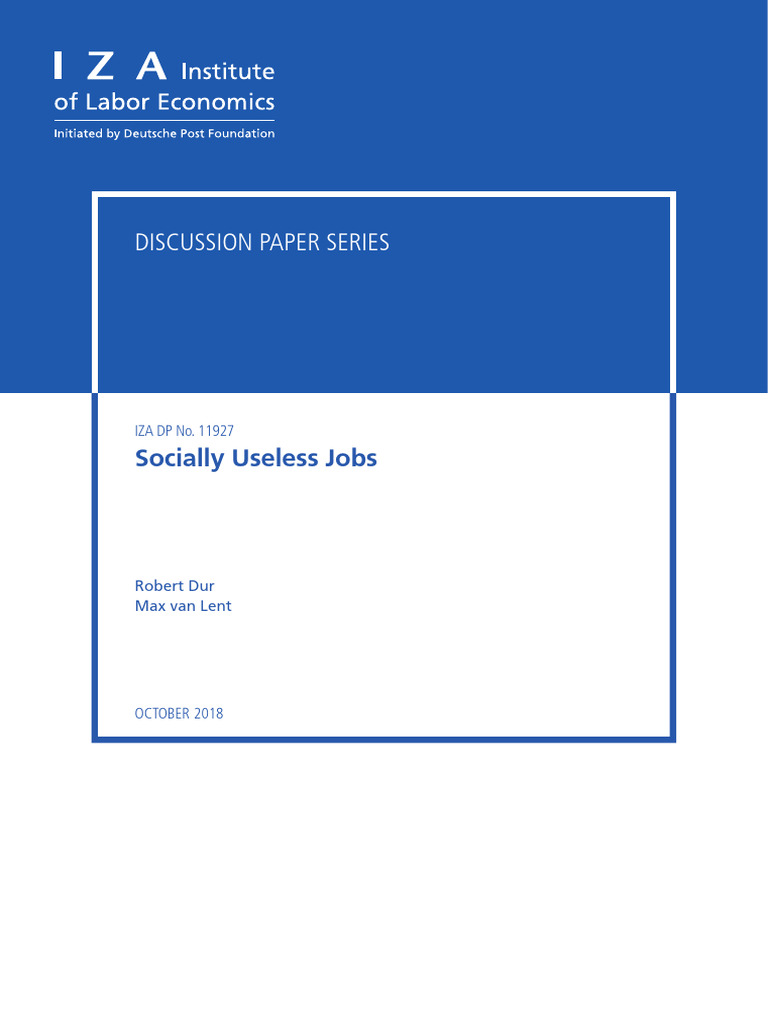 Perceptions of Socially Useless Jobs | PDF | Underemployment | Linear ...