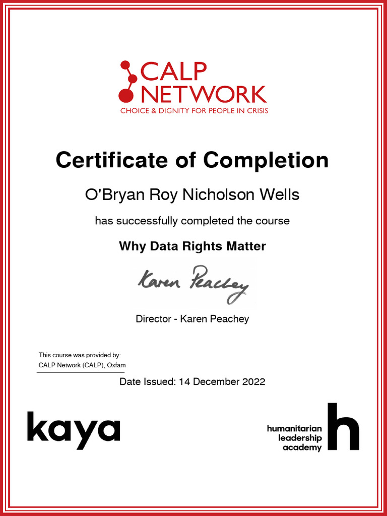 Certificate: Why Data Rights Matter | PDF