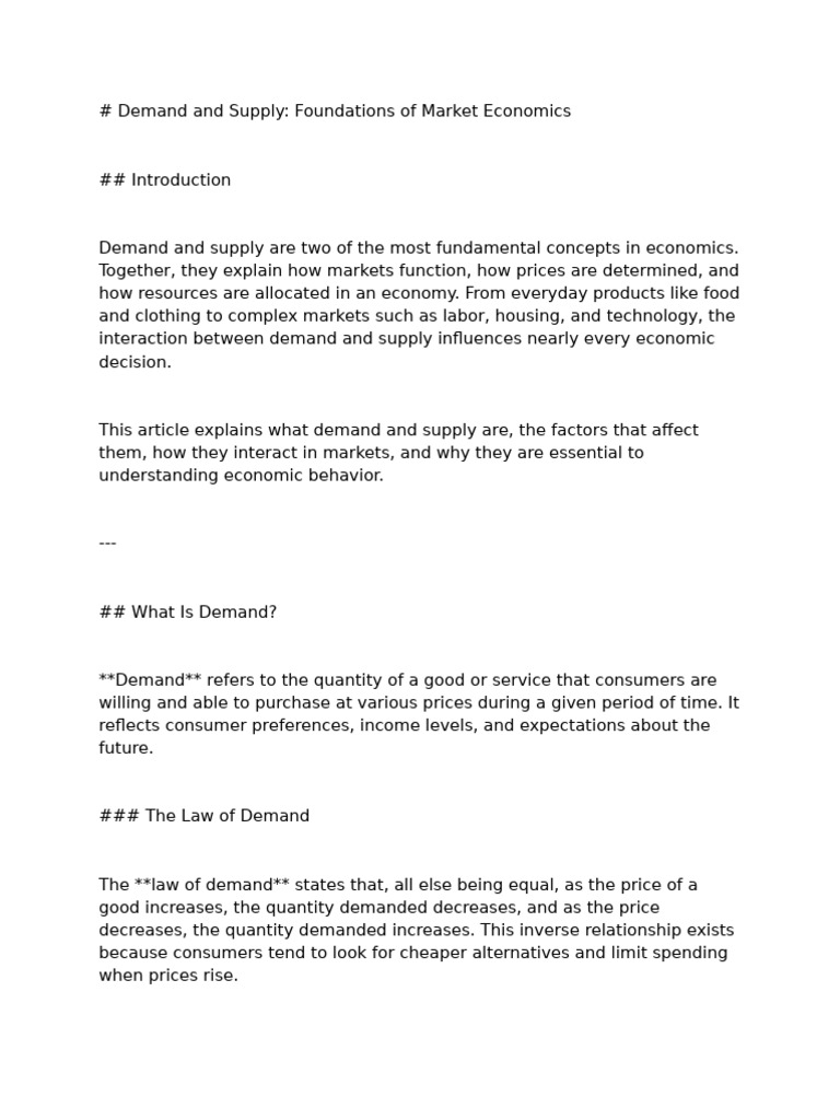 Demand and Supply | PDF | Demand | Economic Equilibrium