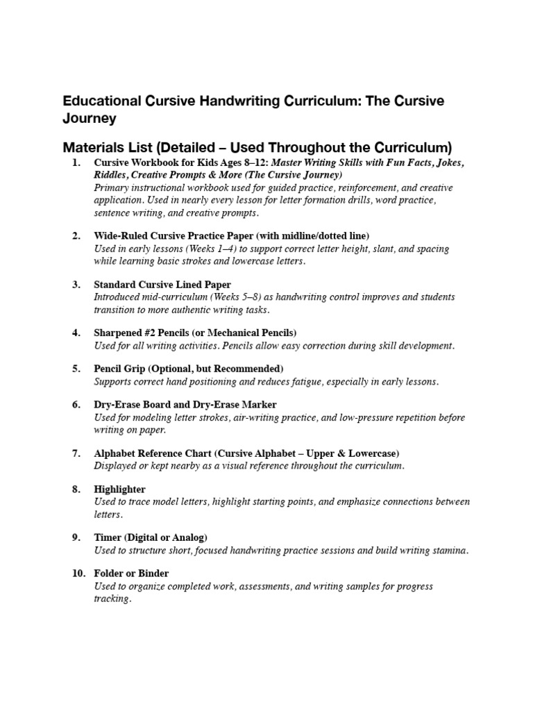 Cursive Handwriting Curriculum Guide | PDF | Letter Case | Learning