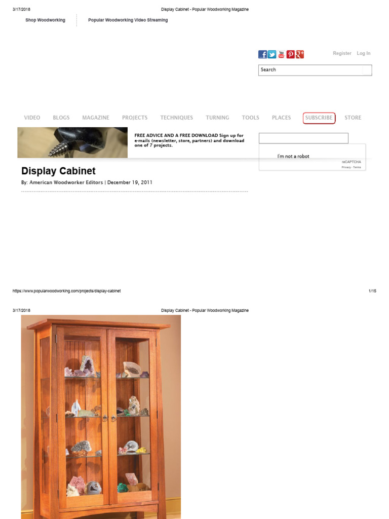 Display Cabinet Project Guide | PDF | Woodworking | Crafts