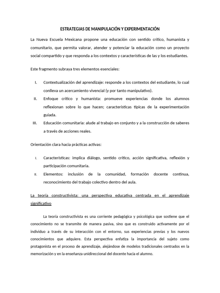 Estrategias de Aprendizaje Constructivista | PDF | Aprendizaje ...
