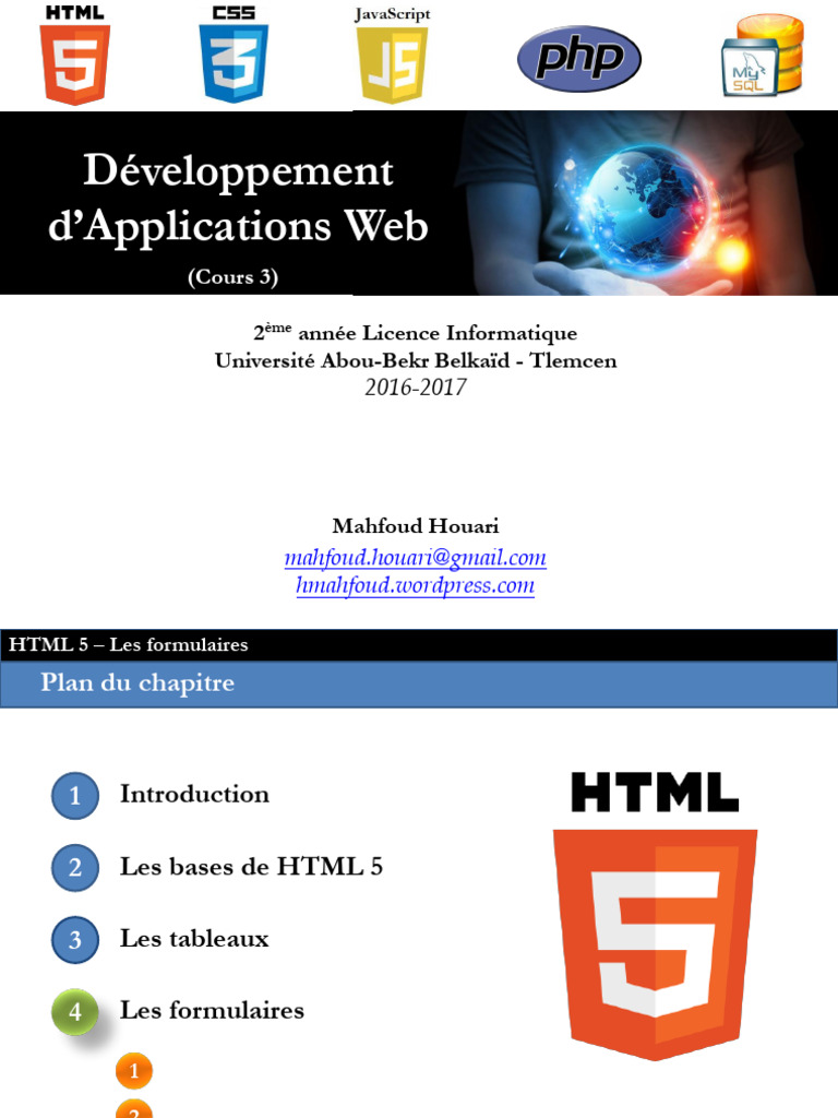 HTML5 : Création et Validation de Formulaires | PDF | Html | Internet