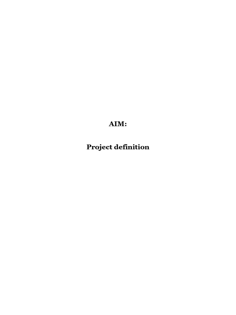 Project Definition Overview | PDF