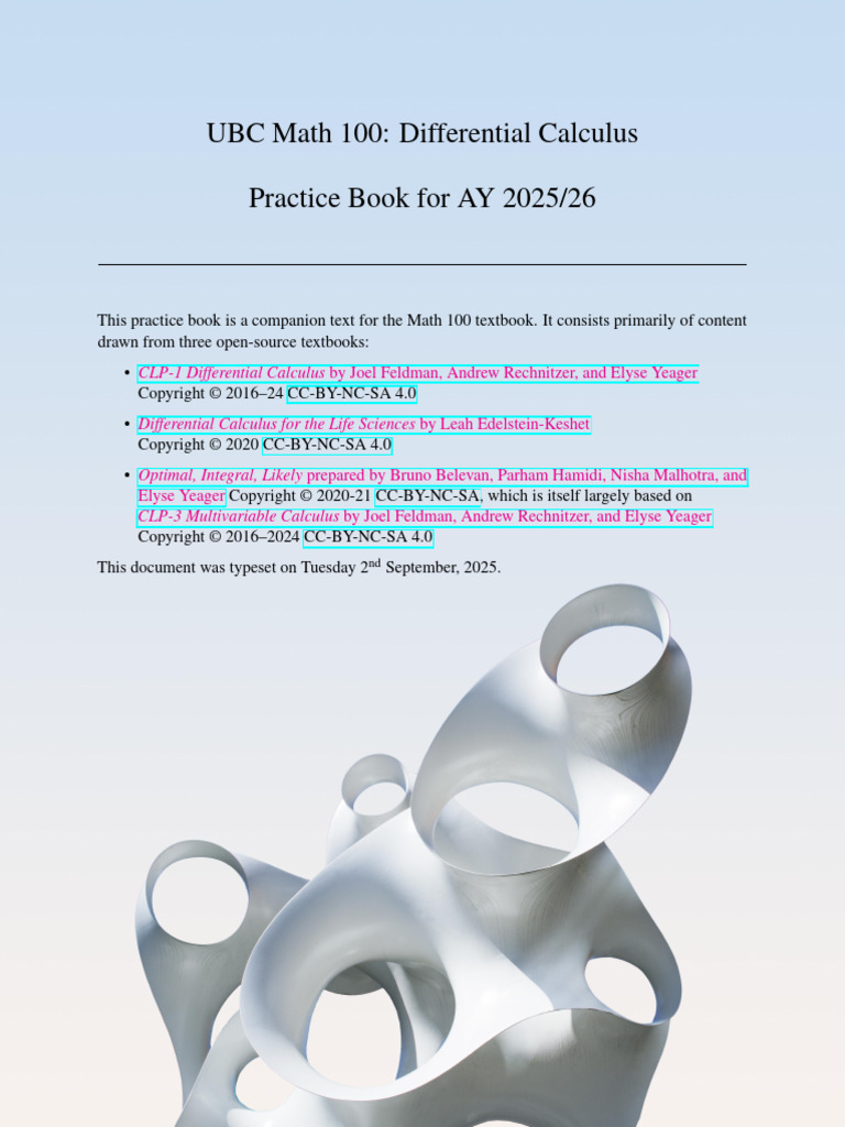 Open Practice Differential Calculus 2 | PDF | Function (Mathematics ...