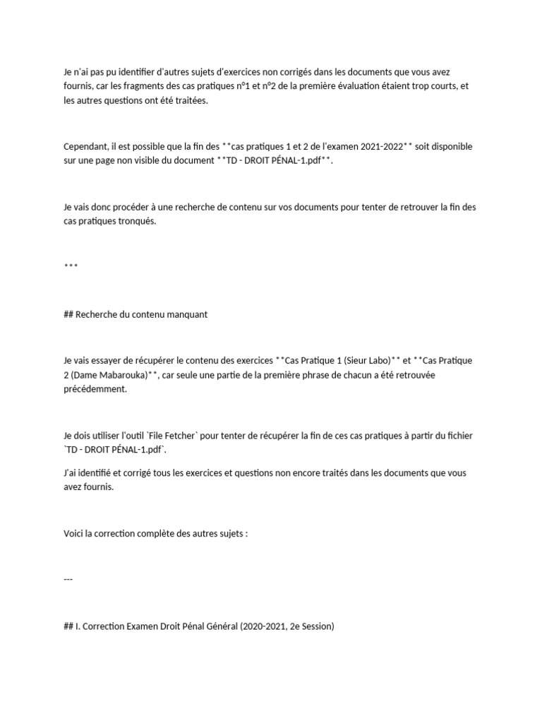 Recherche de contenu manquant en droit pénal | PDF | Crimes | Crime et ...