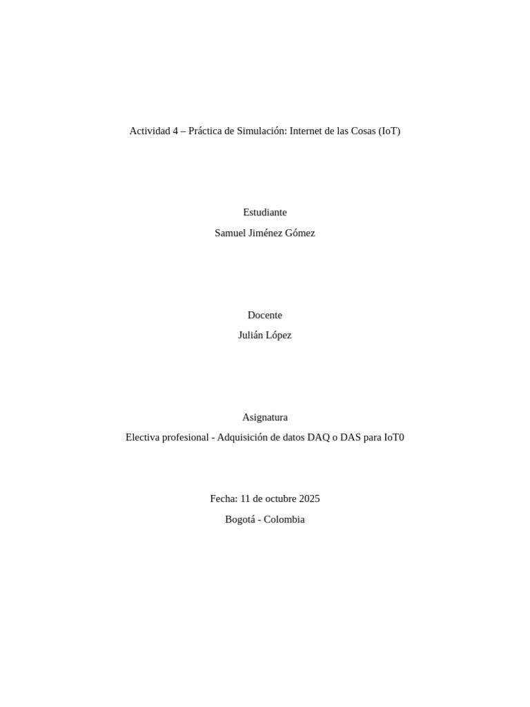 Actividad 4 | PDF | Internet de las Cosas | Computación en la nube