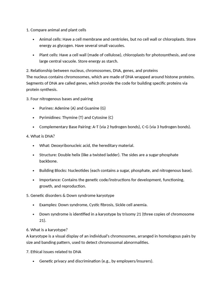 Reference Sheet Notes Biology | PDF | Circulatory System | Chromosome