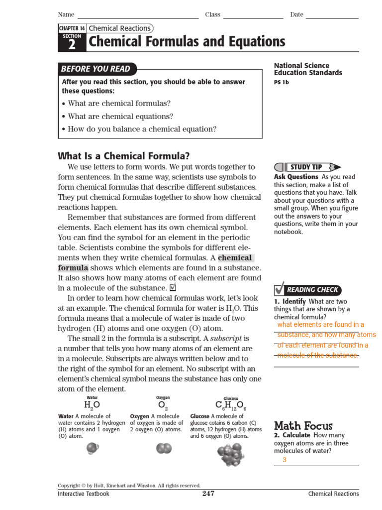 Understanding Chemical Formulas & Equations | PDF | Chemical Substances ...