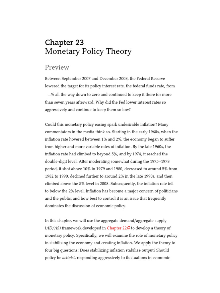 Understanding Monetary Policy Dynamics | PDF | Inflation | Fiscal Policy