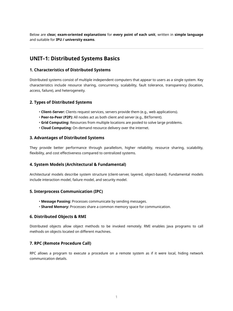 Exam Guide: Distributed Systems Overview | PDF | Distributed Computing ...