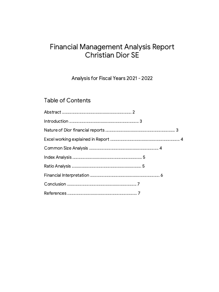 Dior_Financial_Analysis_Report | PDF | Gross Margin | Revenue