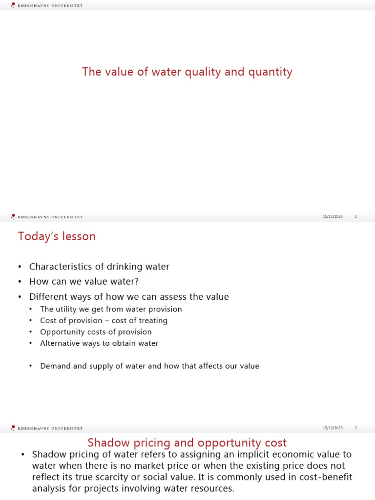 Valuing Water Quality and Quantity | PDF | Water | Groundwater