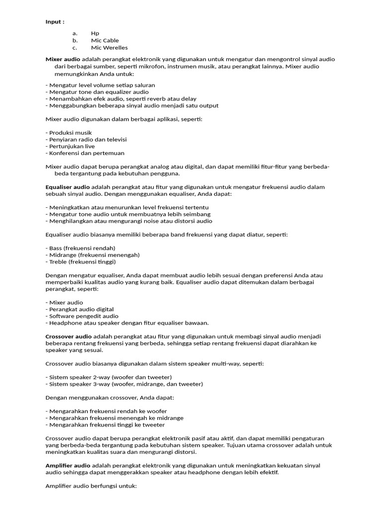Panduan Lengkap Perangkat Audio | PDF