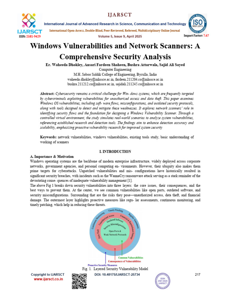 Windows Vulnerabilities & Scanners Analysis | PDF | Computer Security ...