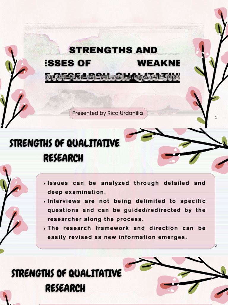 Weaknesses of Qualitative Research | PDF