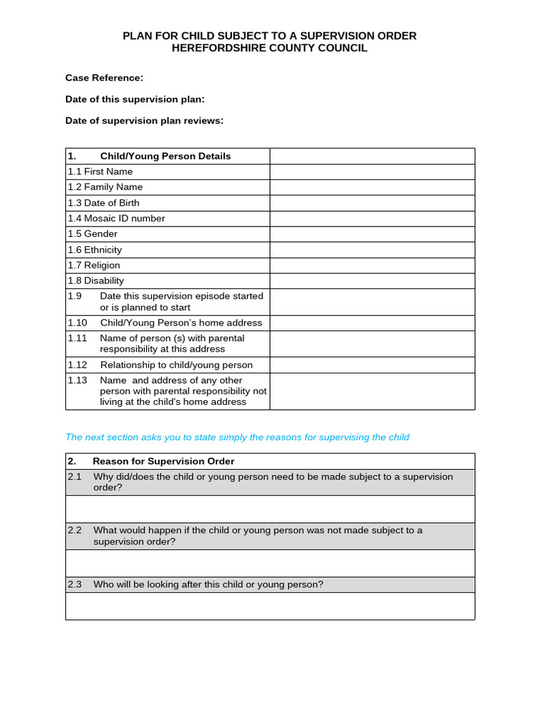 Supervision Plan | PDF | Social Psychology