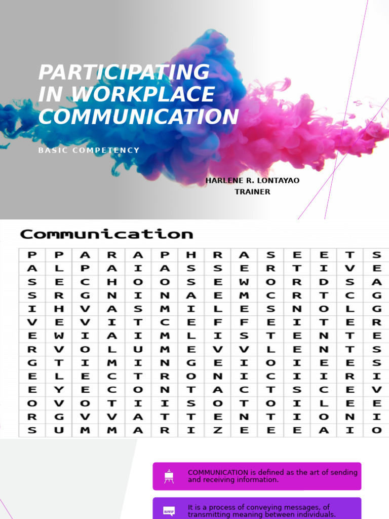 Workplace Communication Essentials | PDF | Communication | Nonverbal ...
