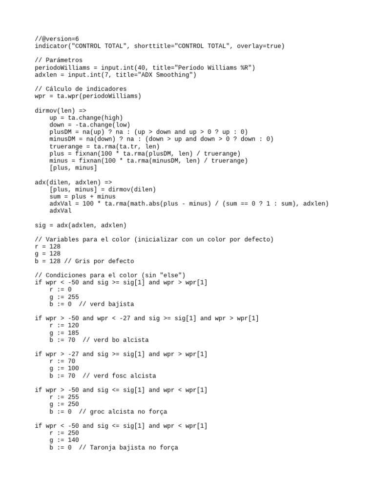 Control Total Indicator Script | PDF