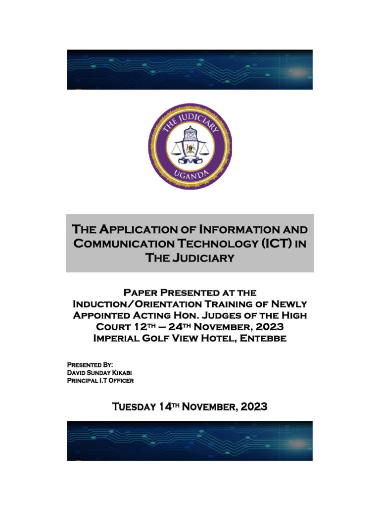 ICT's Role in Modern Judiciary Efficiency | PDF | Internet | Governance