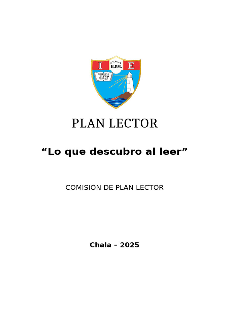 Plan Lector 2025 Hpm | PDF | Aprendizaje | Comprensión lectora