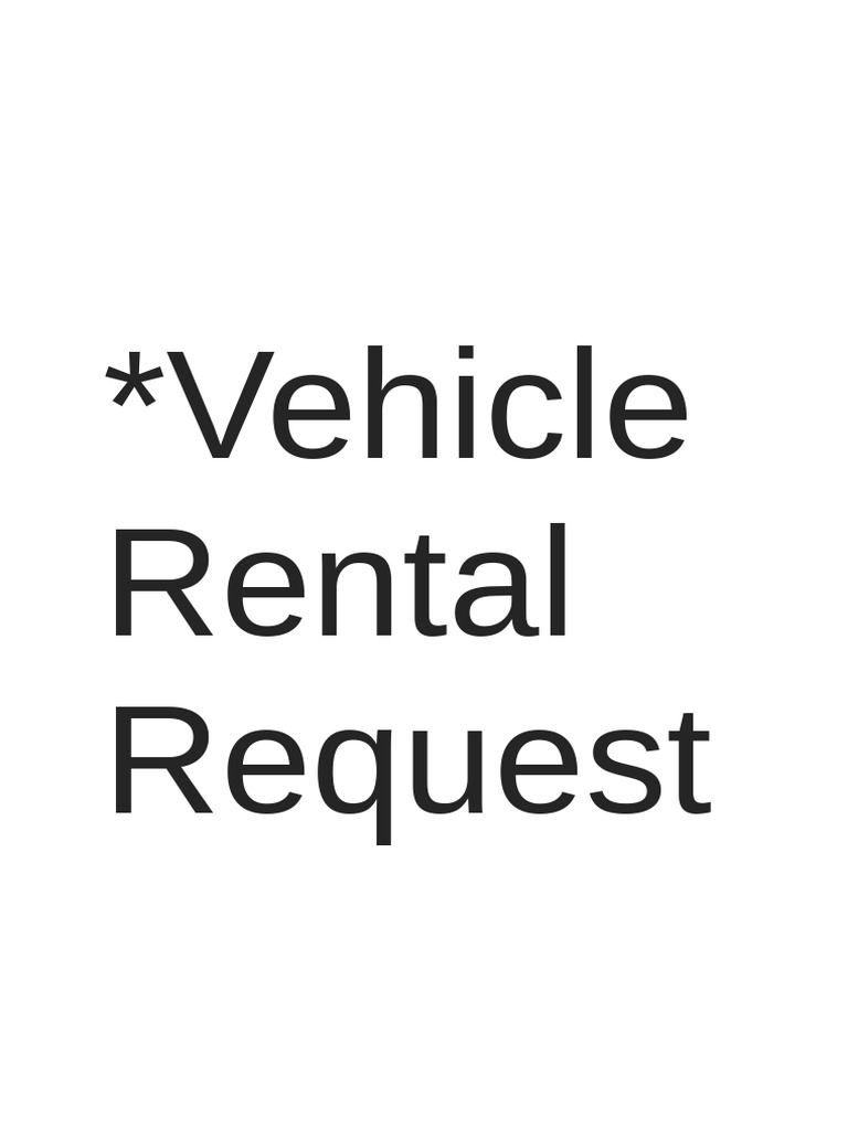 School Vehicle Rental Request Form | PDF