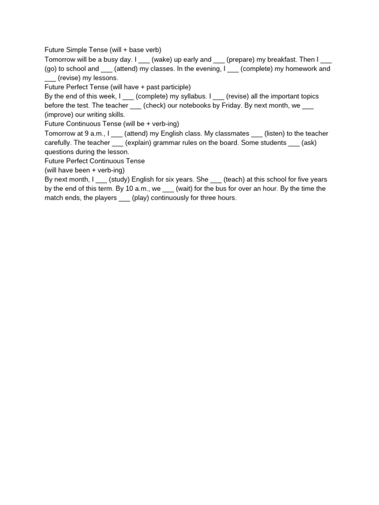 Mastering Future Tenses in English | PDF