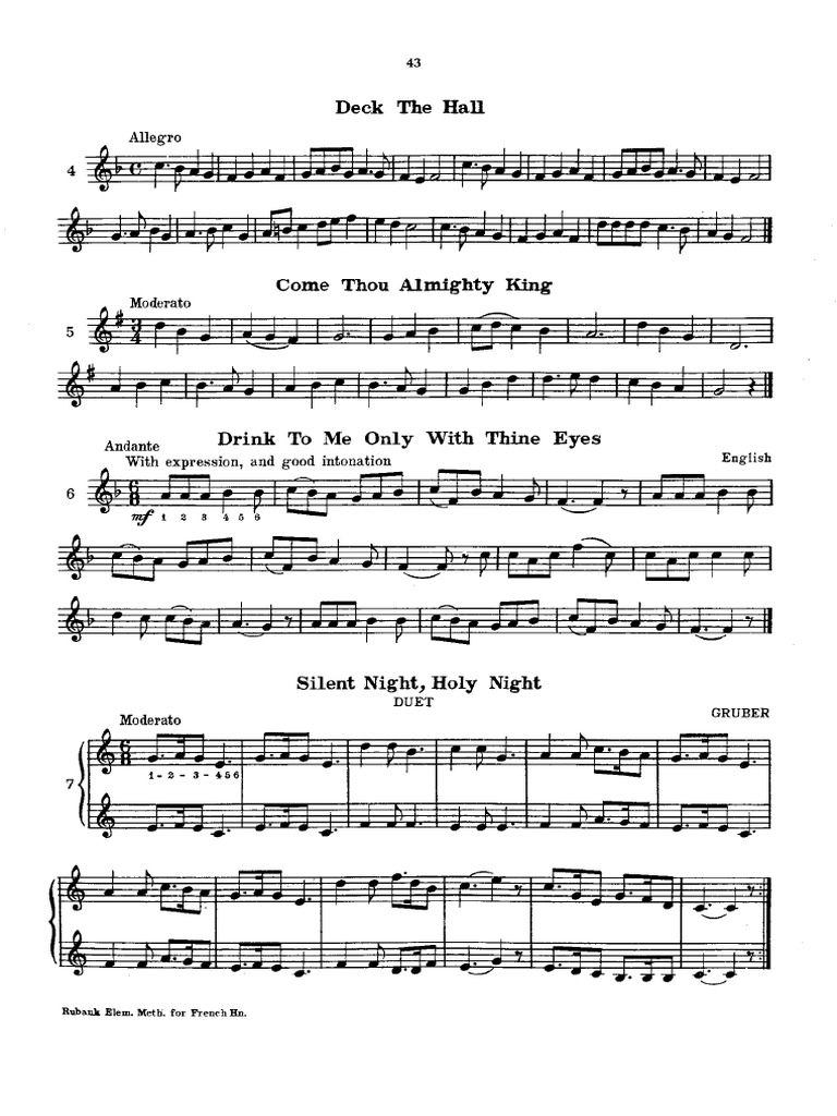 Pdfcoffee.com Rubank Elementary Method for French Horn French Horn PDF ...