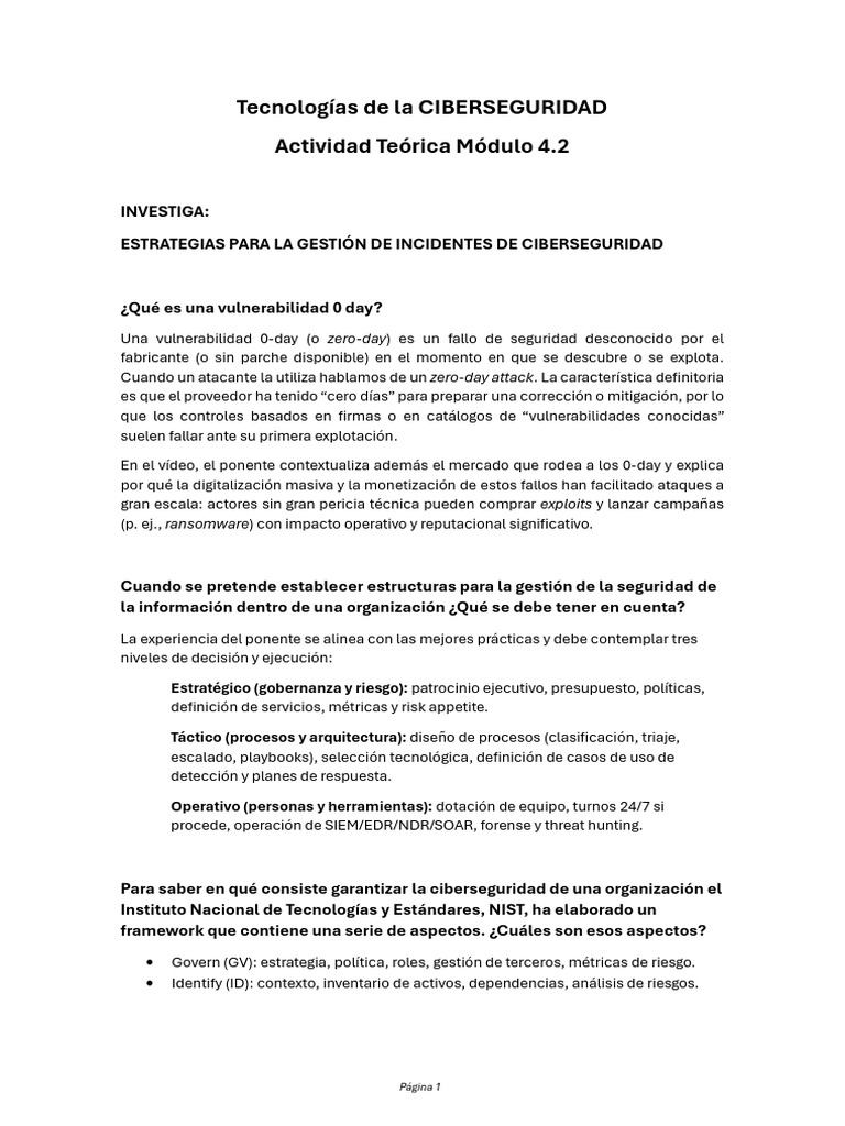 Estrategias para la Gestión de Ciberseguridad | PDF | La seguridad ...