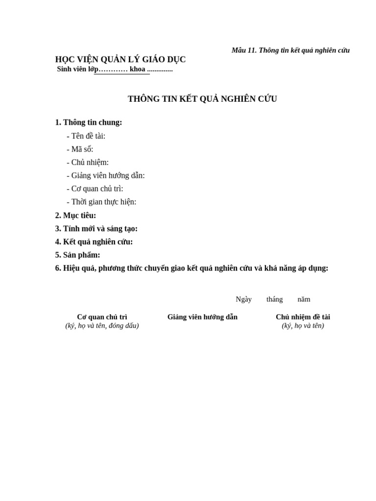 Thong Tin Ket Qua Nghien Cuu | PDF
