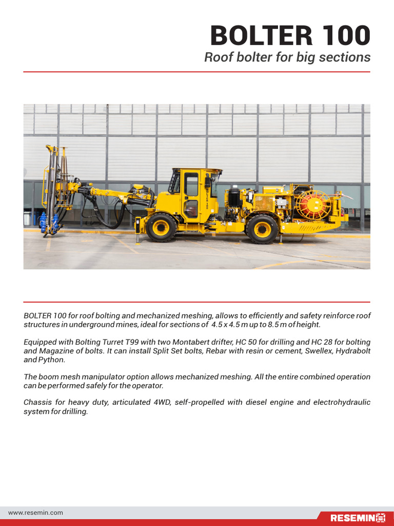 Bolter 100: Advanced Roof Bolting System | PDF | Alternating Current ...