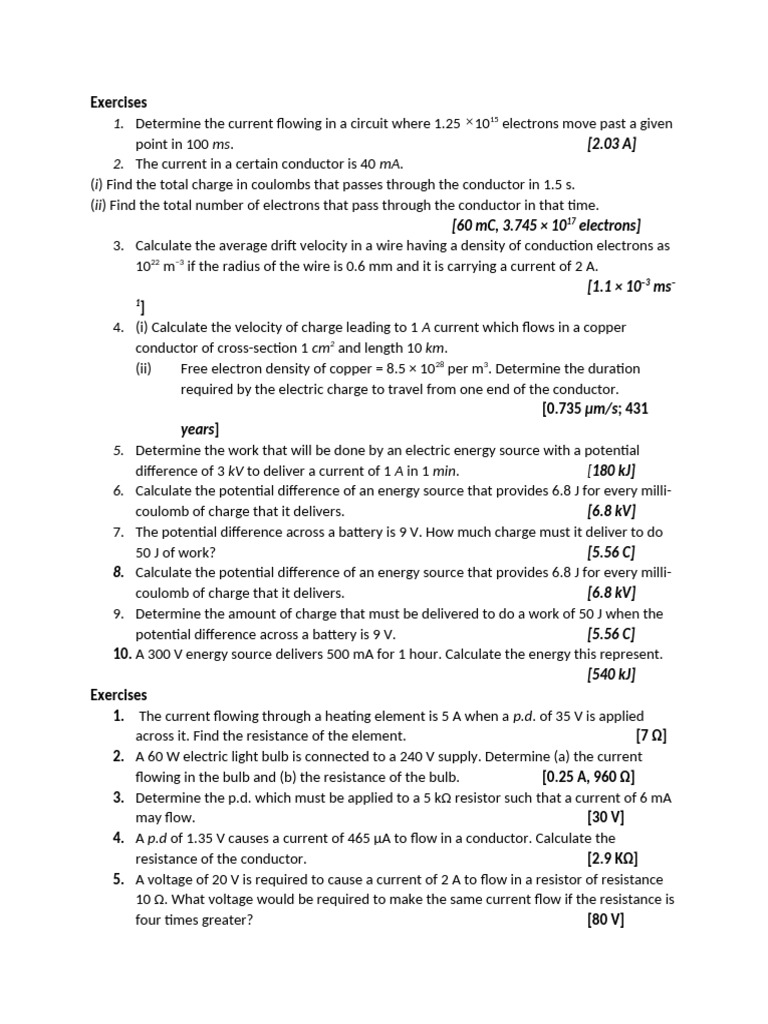 MEC1153 | PDF | Electrical Resistivity And Conductivity | Electric Current