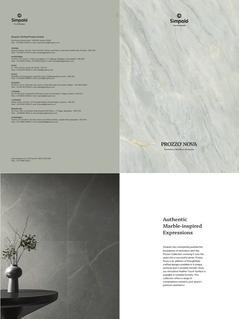 Prozzo Nova Tile Collection Overview | PDF