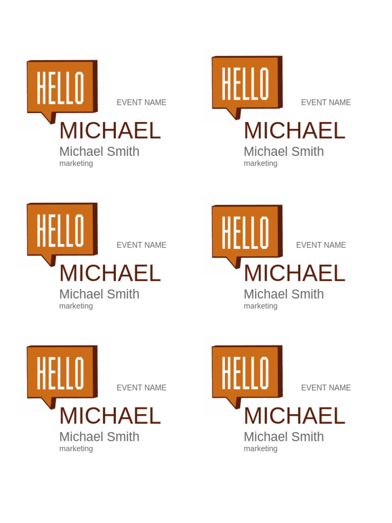 Name Tag Download | PDF