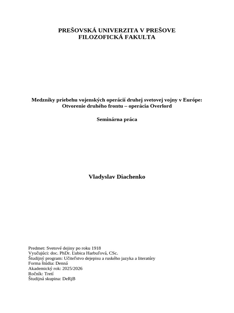 SP Operácia Overlord | PDF