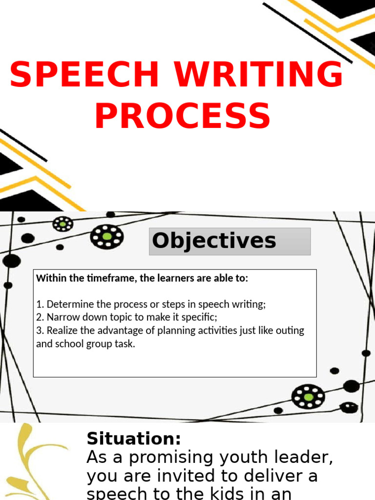 Speech Writing Process Guide | PDF | Attitude (Psychology) | Waste