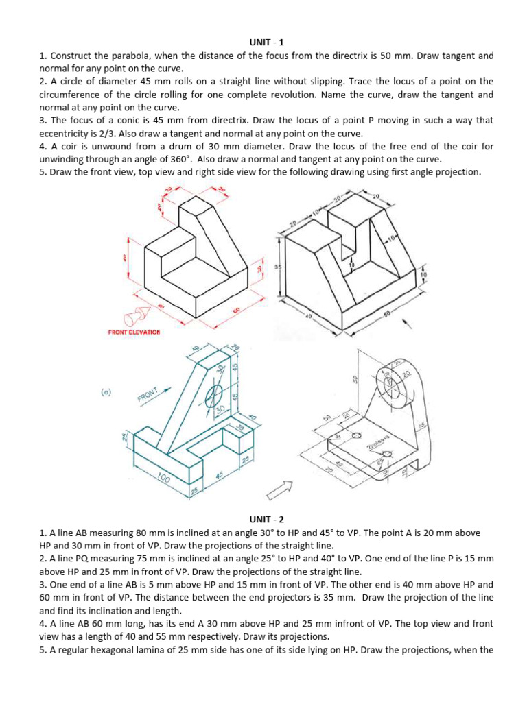 Geometric Projections and Curves Analysis | PDF | Perpendicular | Geometry