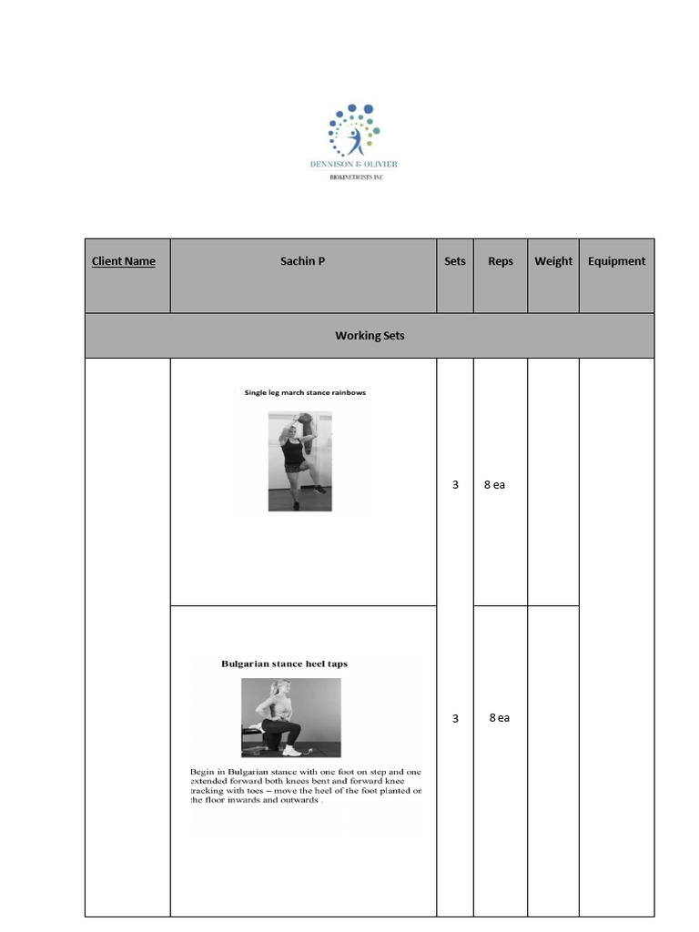 Single Leg March & Banded Squats Routine | PDF