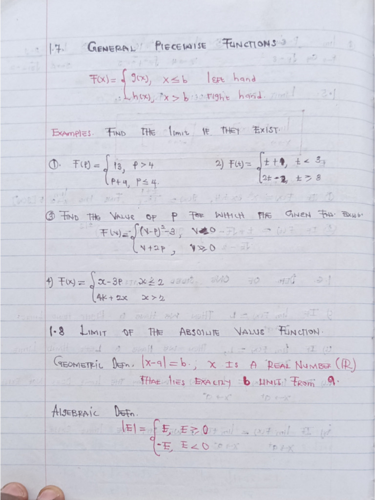 Piecewise Function Analysis Guide | PDF