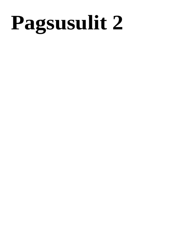 Pagsusulit 2 | PDF