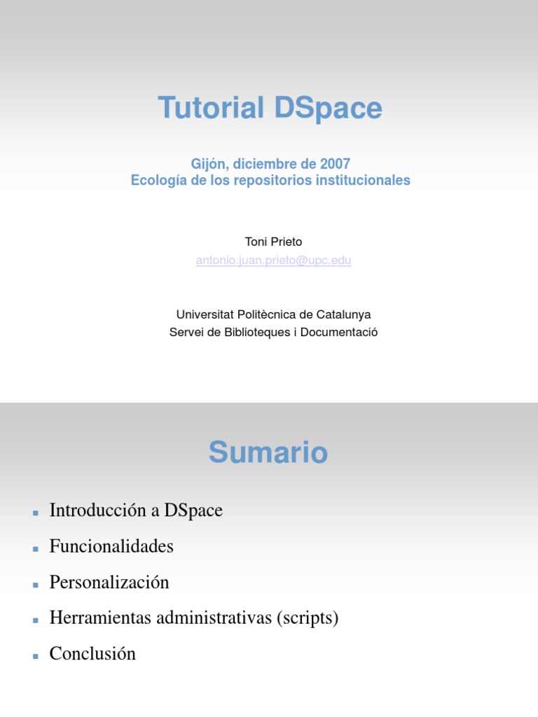 Gijon Tutorial Dspace | PDF | Páginas del servidor Java | Aplicación web