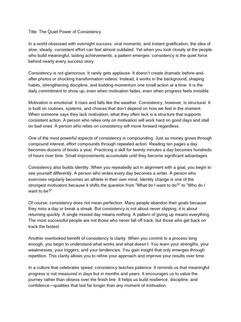 Consistency | PDF | Motivation | Motivational