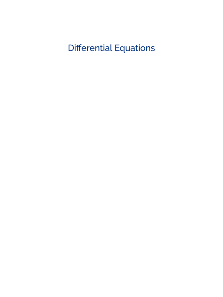 Comprehensive Guide to Differential Equations | PDF | Partial ...