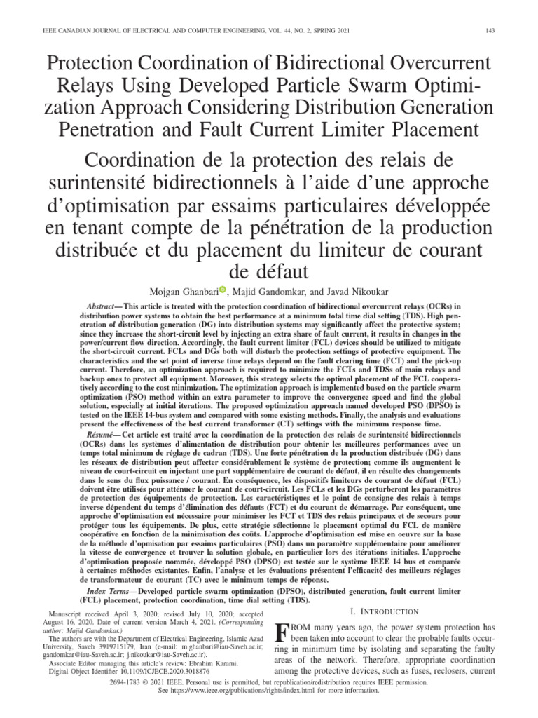 Bidirectional OCR Protection Coordination | PDF | Electric Power ...